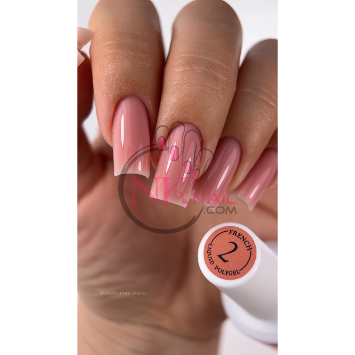 Жидкий полигель Crooz Liquid Polygel French№02, 15 мл